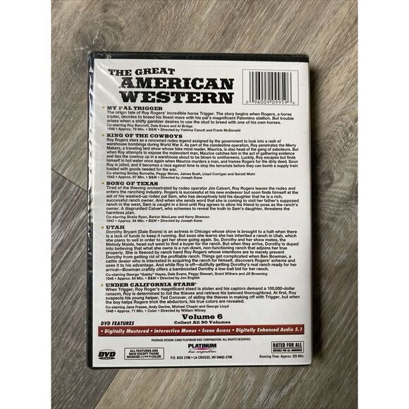 The Great American Western - Roy Rogers (DVD, 2003, Five Films on One Disc) - Picture 2 of 2